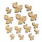Hand Drawn Rose Leaves Doodle Mini Wood Shape Charms Jewelry DIY Craft